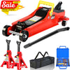 POVANLI Floor Jack, 2 Ton Low Profile Floor Jack, 3t jack stand Tire Repair Kit Heavy Duty Steel Racing Floor Jack with Single Piston Quick Lift Pump, Floor Jack Lifting Range 3.3"-15.2"
