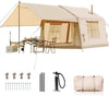 Lilypelle 4-6 Person Blow Up Inflatable Tent with Stove Jack, Hot Tent for Camping with Hand Pump, Waterproof Inflatable Camp Tent with Mesh Windows, Easy Setup Glamping Inflatable House
