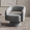 Bonzy Home 360° Swivel Barrel Chair, Velvet Accent Armchair for Living Room, Bedroom & Office, Gray