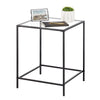 mDesign Metal and Glass Top Square Accent Side/End Table Furniture Unit, Black