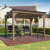 VEIKOUS 8' x 5' Outdoor Hardtop Gazebo, BBQ Grill Gazebo w/ Workstation Shelves for Lawn, Garden, Deck