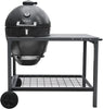 Brand-Man RODEO Steel Kamado Charcoal Grill & Smoker, Cabinet Style Egg Grill with 22" Cast Iron Grates, Grilling Basket, Large Prep Table Cart