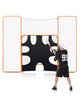 VEVOR 3-IN-1 Lacrosse Goal, 12x9 ft Lacrosse Net with Backstop and Target, Quick & Easy Setup Backyard Rebounder Equipment, Steel Frame Training Nets, Suitable for Youth Adult Training, Orange