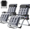 NAIZEA 2 Pack Zero Gravity Chair, Foldable Portable Lawn Recliner with Cushion, Headrest, Cup Holder, Black