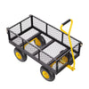 KFFKFF Mesh Steel Garden Cart 900 Lbs, 38 x 22 " Heavy Duty Utility Wagon Cart, Metal Garden Trolley with 10" Wheels, Removable Mesh Sides, 180��Swiveling Handle (Green)