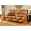 Homestock African Artifacts Full Size Futon Frame Set with Mattress, Easily Converts to Bed, Versatile Design Futon Frame for All Spaces, 33"H x 79"L x 37"D-Color:Linen Charcoal,Size:Barbados