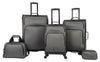Protege 5 Piece Spinner Luggage Set, Includes 28 in Checked, 24 in Checked Bags, 20 in Carry-on, 15 in Boarding Tote and Matching Utility Bag, All Ages, Grey