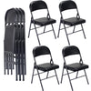 Harigal Padded Folding Chair (4 Pack), Black
