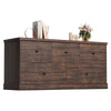 Homall 5 Drawer Dresser Wood Storage Cabinet Double Tier Chest of Drawer TV Stand for Bedroom, Living Room, Black