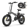 Aostirmotor Folding Electric Bike 20 inch Fat Tire , with 750W Motor, 48V 12.5AH Removable Lithium Battery,Ebikes for Adults UL2849