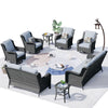 Ovios 8-Piece Wicker Outdoor Sectional Patio Set with Swivel Chairs and Loveseat, Gray