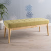 44.75" Mid-Century Tufted Bench �C Solid Birch Legs �C Plush Polyester Blend �C 17" Height �C 19.62 lbs