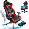 JONPONY Big and Tall 500LBS Gaming Chair, Ergonomic Design, Gamer Chair PU Leather with Footrest and Lumbar Support, High Back Office Chair Support 8 Hours Long Sitting, Computer Chair,Red