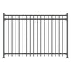 XCEL Fence Cortina Black Steel Anti-Rust Fence Panel - Flat Top - Flat Bottom Pickets - 5'H X 6.5'W - Easy Installation - for Residential, Outdoor, Yard, Garden, 3-Rail, One Post Included