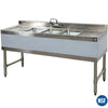 60 in. 3 Compartment Bar Sink with Faucet, NSF Commercial Sink with Drainboard 20 Gauge, Freestanding Stainless Steel Sink