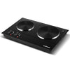 CUSIMAX 1800W Portable Double Burner Hot Plate �?Stainless Steel Countertop Electric Cooktop with Dual Cast Iron Heating Plates, Easy-to-Clean Silver Design, Upgraded Version