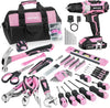 20V 236Pcs Cordless Pink Drill Set - Essential Women's Pink Tool Set, Lady's Basic Home Tool Kit with Pink Tool Bag - All in One Pink Tool Kit Ideal for DIY, Home Improvement