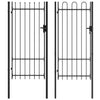 vidaXL Fence Gate Single Door with Spike Top Steel 3.3'x5.7' Black