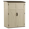 Suncast Large Vertical Shed for Storing Oudoor Tools, & Equipment, Sand