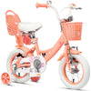 Glerc Maggie 12 inch Kids Girls Bike for Ages 2-4 Years Child, Peach