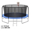 14FT Trampoline for Kids, Trampoline with Basketball Hoop&Safety Enclosure Net, 880LBS Capacity 4 Kids, Waterproof Mat and Ladder, Outdoor Backyard Trampoline