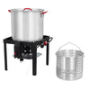 Huloretions 80 Qt Seafood Boil Pot,Aluminum Crawfish Boiler with Steam/Boil Basket & Strainer,Outdoor Seafood Boiler with 10 PSI Regulator,Fish and Seafood Large Outdoor Cooking Equipment