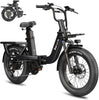 Electric Bike for Adults with 1500W Peak Motor,80Miles Max Range,7 Speed Gear,750WH Detachable Battery,Folding Ebike with 20'' Fat Tire��Full Suspension UL Certificated Bicycle