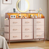 LainTene Dresser for Bedroom, 6 Drawer Dresser with LED Lights and Charging Station, Wide Chest of 6 Drawers with Open Space, Modern Large Capacity Storage Cabinet, Living Room, Hallway