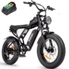 Ridstar Electric Bike for Adults Q20,1200W 30MPH,48V 15.6Ah Electric Bicycle,7 Speed Full Suspension Mountain Bike UL2849