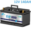 12V 140Ah Lithium LiFePO4 Battery Bluetooth,Smart 100A BMS,HRBEENERGY for RV,Trolling Motor,Solar,Marine,Boat,Camping,Backup Power,15000+Deep Cycles