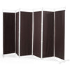 Spaco 6-Panel Room Divider Folding Privacy Screen, Privacy Screen with 7 Large Adjustable Foot Pads and 2 Support Tubes, Room Divider for Indoor as Home, White