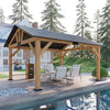 Jocisland 10x12 ft Wood Gazebo, Hardtop Pergola with Metal Steel Gable for Garden, Porch, Pati