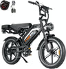 Tamobyke Electric Bike for Adults,Peak 1500W 28mph Mountain Ebike,48V 15.6AH 20" Fat Tire Electric Bicycle Full Suspension UL2849