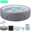 6-8 Person Portable Hot Tub, 82in Inflatable Home Spa Tub with Cup Holders, 4 Filters, 130 Massage Jets, Patio Hot Tub with Storage Bag Lockable Cover Floor Mat, Max 104℉