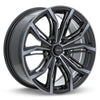 19x8.5 RTX Black Widow Black Machined Grey Wheel 5x4.5 (38mm)