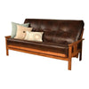 Full-size Faux Leather Futon Mattress in Brown-Frame Not Included