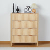 YOCWO Fluted Nightstand for Bedroom Set of 2 , Wood Bedside Table Set of 2 with Drawers, Black