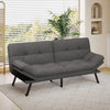 Convertible Futon Sofa Bed, 71" Comfy Loveseat Sleeper Sofa, Thicken Cushion, Comfy Velvet Twin Size Futon Couch Bed for Small Space Bedroom Dorm Office