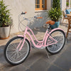 Uforic24'' Beach Cruiser Bike, 7-Speed, Step-Through Bicycle for Men & Women, Steel Frame, Mint Green