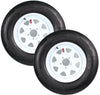 eCustomrim 2-Pk Radial Trailer Tire White Rim ST225/75R15 Load D 5 Lug 4.5 Spoke Wheel