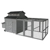 Chicken Coop for 6-10 Chickens, 112" Extal Large Chicken Coops, with Chicken Run & Nesting Box & Secure Enclosure, Outdoor Wooden Hen House Hutch for Rabbit, Poultry Pet, Duck