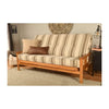 Homestock African Artifacts Full Size Futon Frame Set with Mattress, Easily Converts to Bed, Versatile Design Futon Frame for All Spaces, 33"H x 79"L x 37"D-Color:Linen Charcoal,Size:Barbados