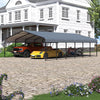 Mellcom 20x20ft Heavy Duty Carport, Steel Carport with Galvanized Steel Roof and Frame, Portable Garage for 2 Cars, Rv, Tractors and Boat, Gray