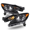 AKKON - Fits 2014 2015 2016 Nissan Versa Note Black Headlights Headlamps Pair Driver Left + Passenger Right 14 15 16