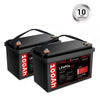 Dr. Prepare 2 Pack 12V 100Ah LiFePO4 Lithium Battery Deep Cycle Batteries for RVs, Trolling Motors, Boats