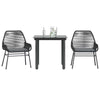 vidaXL 7 Piece Patio Dining Set with Cushions Black Poly Rattan Glass