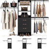Homieasy 96 Inches Closet System, 8FT Walk In Closet Organizer with 3 Shelving Towers, Heavy Duty Clothes Rack with 3 Drawers, Built-In Garment Rack, 96" L x 16" W x 75" H, White