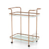 Furniture of America Anneliese Contemporary Metal Bar Cart in Gold Champagne
