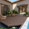 Prilinex 44 PCS Plastic Deck Tiles Outdoor Interlocking Patio Tiles Waterproof for Backyard Porch, 12"W x 12"L, Red Brown