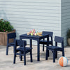 WestinTrends Treehouse Kids 5-Piece Modern HDPE Dining Table and Chairs Set, Turquoise